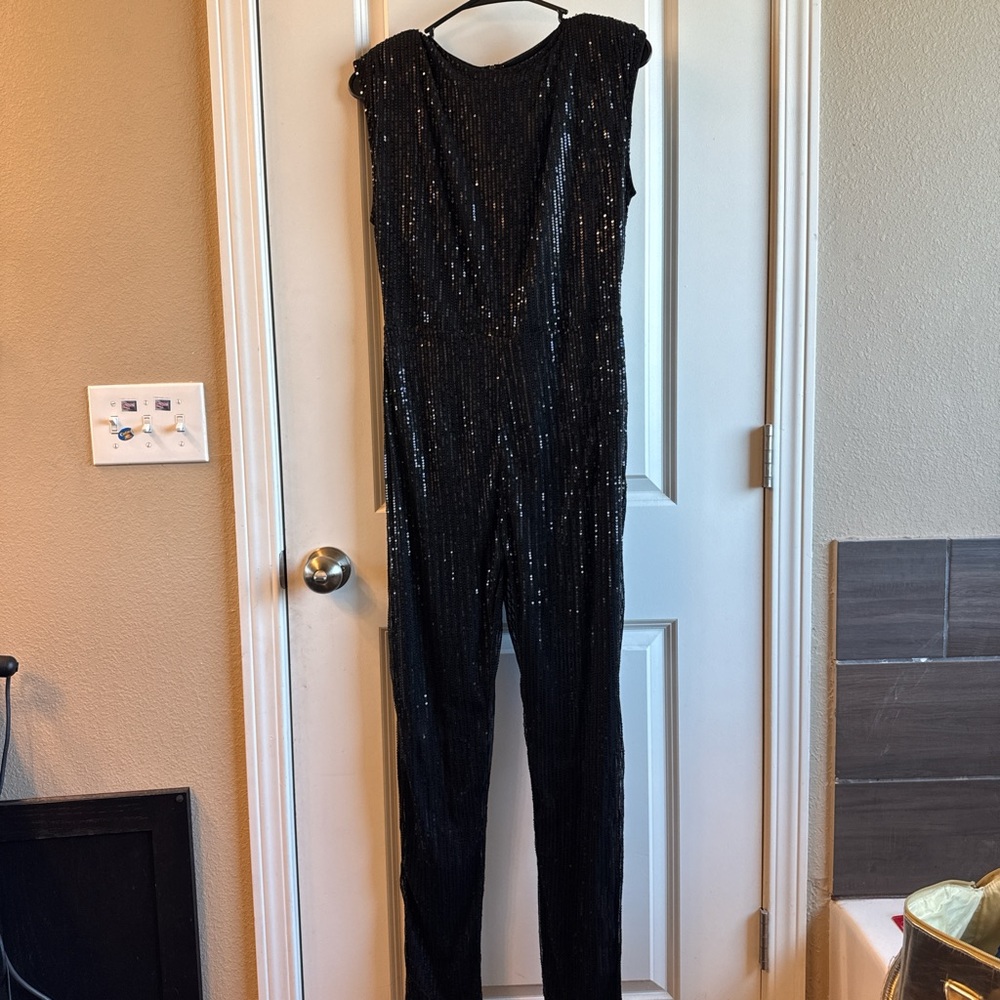 Black Sequin Jumpsuit